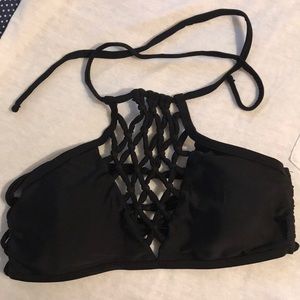 black swim top